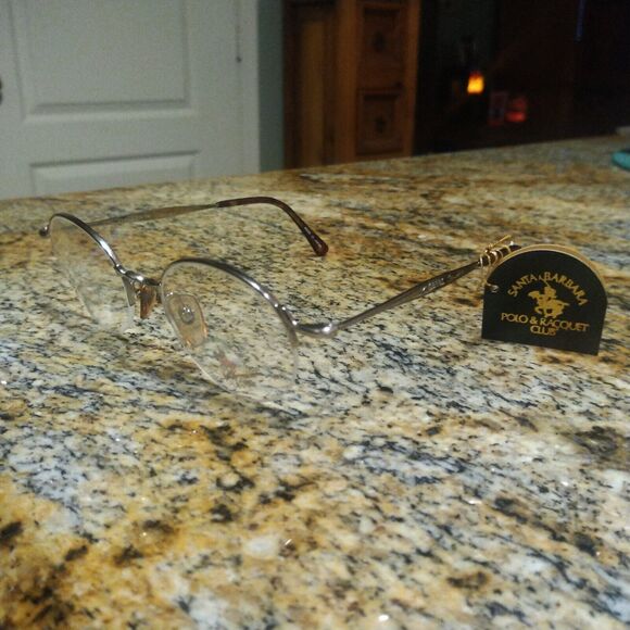 SANTA BARBARA POLO SB109 50 21 140 Gold Half Rim Frames Eyeglasses New - Picture 4 of 11